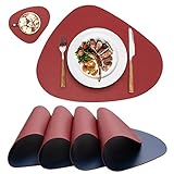 ▶【Tischsets 4er Set】: Diese tischsets leder und untersetzer sind doppelseitig. Beide Seiten können verwendet werden,Das Tischsets abwaschbar Rund besteht aus umweltfreundlichem PU-Leder material, Anti-Rutsch Tischsets ist hitzebeständig,verschleißfest und nicht verformt.