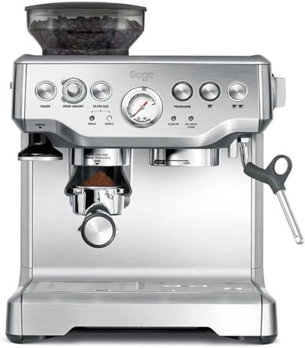 Sage - The Barista Express - Ekspres do kawy z ręcznym spieniaczem mleka - Automatyczne mielenie, indywidualna pianka mleczna - Szczotkowana stal nierdzewna, dzbanek do mleka z regulacją temperatury