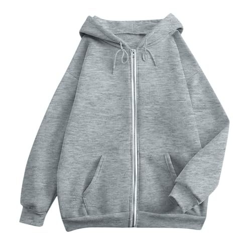 Elneeya Women's Zip Up Hoodie Y2K Office Travel Oversized Sweatshirts - image 6