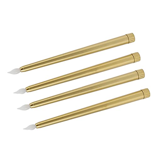 Candele a LED, 4 Pezzi Candele Coniche Senza Fiamma da 10 Pollici, Candela Conica a LED Elettrica Alimentata a Batteria Luce Calda per Natale (Oro)