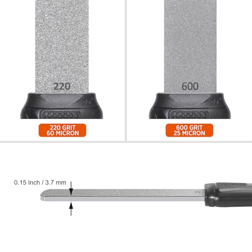 SHARPAL 120N Diamant-Schleifstein mit doppelter Körnung zum Schärfen von Messern Jagd Outdoor Messer Gartenwerkzeugschärfer, Doppelkörnig 220/600 (Extragrob/Fein)