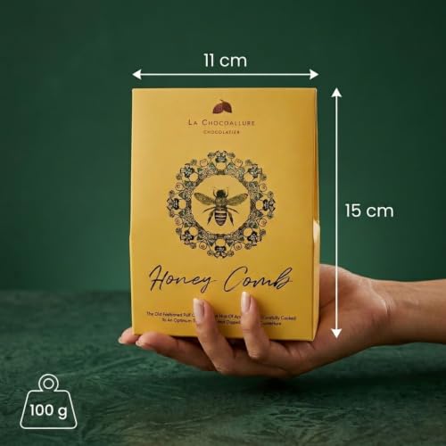 Image of La Chocoallure HoneyComb Crackles | Real Honeycomb in Premium Milk Chocolate | 100g Gift Box | Crunchy Artisan Chocolate | Birthday, Festive & Everyday Gifting