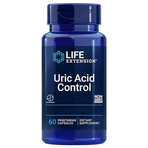 Life Extension, Uric Acid Control (Contrôle de l'Acide Urique), Terminalia bellirica 500mg, 60 Capsules végétaliennes, Sans Gluten, Végétarien, Sans Soja,...