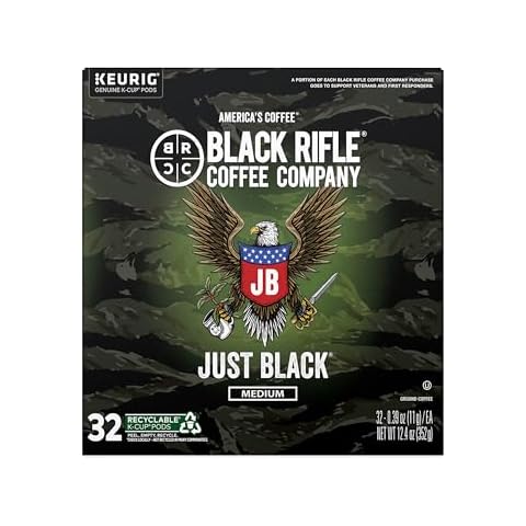 Black Rifle Coffee Company Single Serve K Cups, Just Black, Medium Roast Coffee Rounds, 32 Count Cover