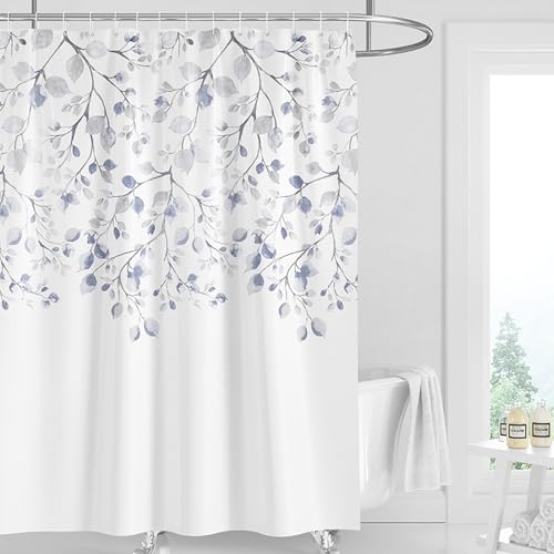 DEARARTBath Flower Shower Curtains, 78''W × 72''H inch Fabric Shower Curtain Set with Grommet and Hooks, Water Resistant Waterproof Easy Care Machine Washable Easy Clear