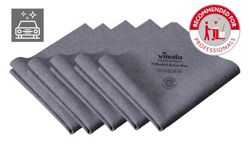 Vileda Professional Purmicro Active Max XL Waschlappen, grau, 5 Stück