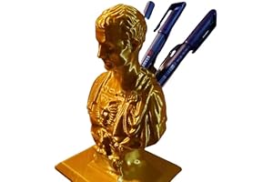 Julius Caesar Pen Holder - Gold: A Regal Desk Accessory