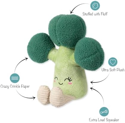 Fringe Studio Brocc Star! Plush Dog Toy, Broccoli Pet Toy, PetShop Collection (314776) image 5