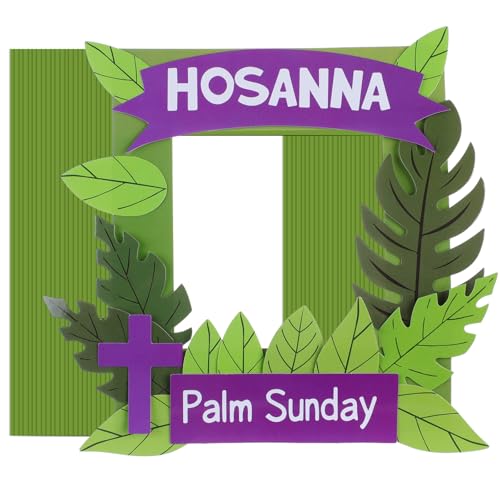 Burbell 24 Set Palm Sunday Paper Photo Frame Craft Kits for Kids Hosanna Holy Week DIY Palm Paper Photo Frame Arts Crafts for Easter Holy Week Christian Sunday School Church Activities Supply