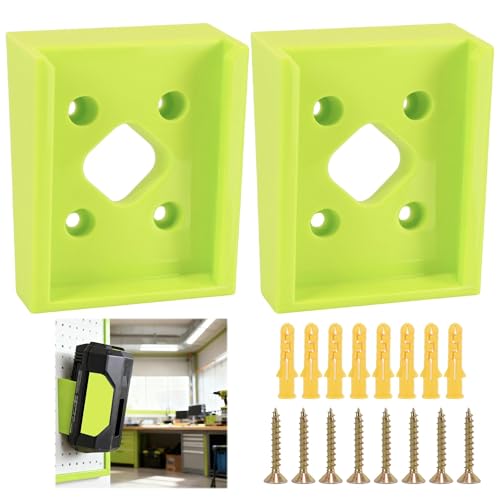 Yudylg Wall Mount Holder Compatible with Ryobi Battery 40V4Ah 5Ah 6Ah 2 Pack Plastic Wall Mount Battery Storage Rack with Screws