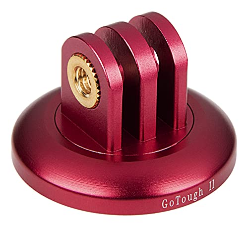 Fotodiox GoTough Red Tripod Adapter Version 2 – Metal 1/4”-20 Tripod Adapter Compatible with GoPro HERO3, HERO3+, HERO4, HERO5, HERO6, HERO7 2-Prong Mounting System Pro