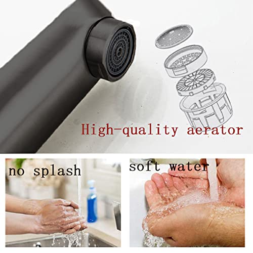 Mitigeur de lavabo noir en acier inoxydable pour évier 1 trou