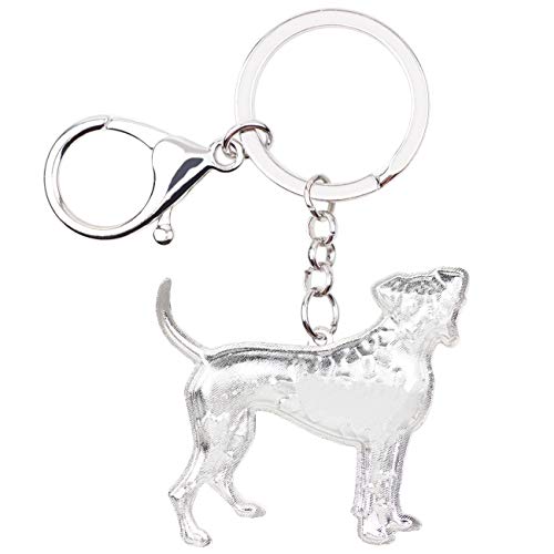 DOWAY Cute Emaille Boxer Hund Schlüsselanhänger Tasche Charms für Damen Frauen Hund Schmuck Geschenke (Violett)