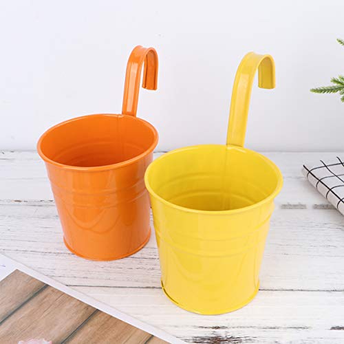DOITOOL 5 peças de plantas, vaso de metal para pendurar ao ar livre, varanda, jardim, flores, planta