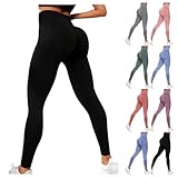 YCBMINGCAN Leggings Damen High Waist Push Up, Anti Cellulite Sporthose Lang Blickdicht Nahtlose Sportleggins Gym Scrunch Yogahose für Fitness Laufen Elastische Trainingshose Tights Sportbekleidung