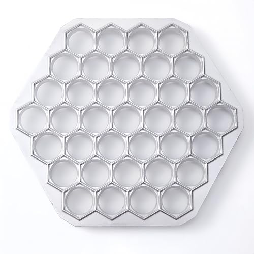 Pelmeni Maker – 37-Hole Aluminum Pelmeni Mold, Russian Ravioli Maker, Dumplings Mold for Homemade Siberian Meat Dumplings, Pierogi, and Pastry Dough Press