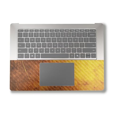 Image of Carbon Fiber Laptop Skin Compatible with Alienware X16 R2 (2024) - Textured Gold - Premium 3M Vinyl Protective Wrap Decal Cover - Easy to Apply | Crafted in The USA by MightySkins