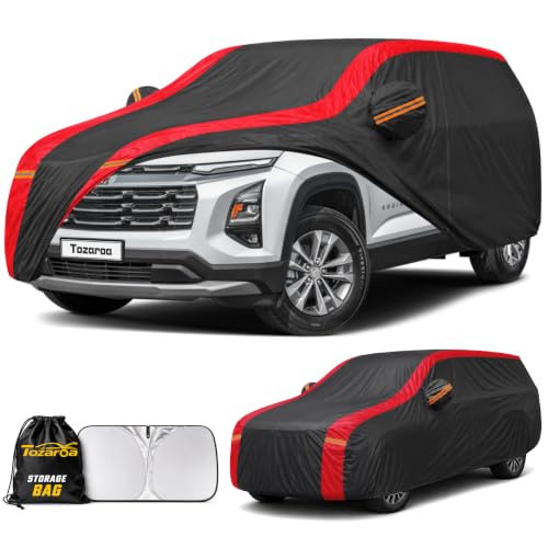 SUV Car Cover Custom Fit Chevy Equinox (2005-2026), 100% Waterproof All-Weather Car Covers, Outdoor Full Exterior Cover with Winter, Sun, Rain and UV Protection with Windshield Sun Shade