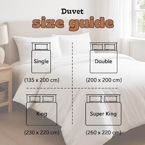 GG GONZALO GRACIA Double Duvet 16.5 Tog | Extra Warm & Cosy Winter Duvets for Cold Nights Duvet Double | Made in UK Quilt | Anti-Allergy, Breathable & Hollowfibre Filling Duvets (Double, 200x200cm)