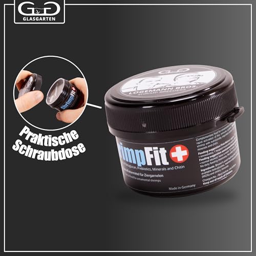 GlasGarten ShrimpFit | 35g – Spezialfutter für Ziergarnelen, Immunbooster für verbesserte Abwehrkräfte, enthält wichtige Wirkstoffe wie Beta-Glucane, Mineralien & Chitin