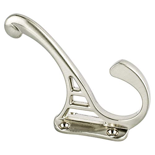 Berenson Prelude Double Wardrobe Hook, Brushed Nickel
