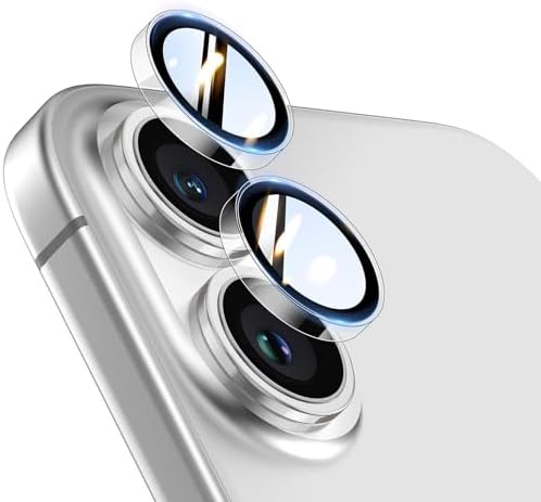 TOCOL für iPhone 16 Kameraschutz, 2 Sets, Transparent | Einfache Montage, Ultra HD Camera Cover, 9H Stoßfest Kratzfest, Hüllenkompatibel, Kameraschutz für iPhone 16 / 16 Plus