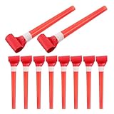 BESPORTBLE Creative Kids Whistle Toys - 50Pcs Party Blowers for Kids Fun Noisemakers Red Plastic Whistle for Parties Balloon Blowers and Card Suckers