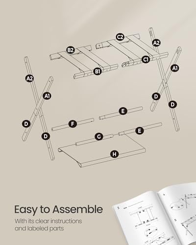 image for SONGMICS Luggage Racks for Guest Room, Set of 2, Suitcase Stand with S
