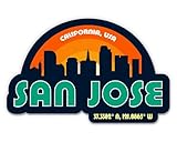 Squiddy San Jose California City Skyline - Vinyl Sticker for Car, Laptop, Notebook (5' Wide)