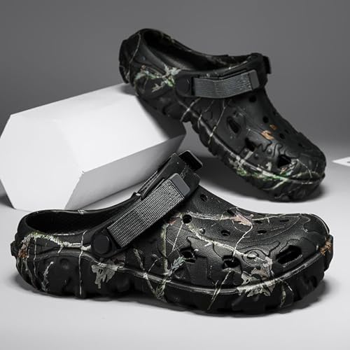 SECHRITE Men's Clogs Athletic Sports Outdoor Sandals Water Beach Shoes Slippers Sandals Lightweight Comfortable Breathable with Adjustable Back Strap - River Edge