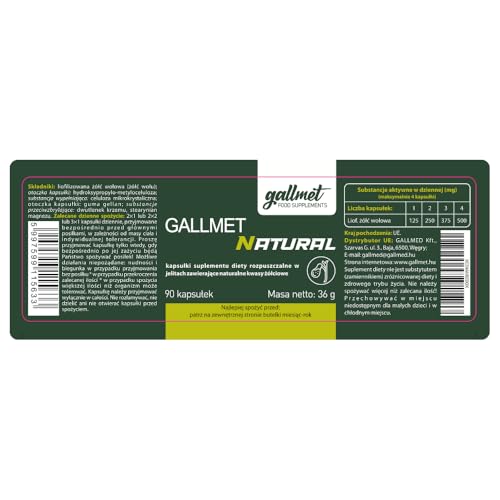 GALLMET Natural 90 Ox Bile 125mg Bile Salt Naturally Support After Gallstones Gallbladder Digestive Problems Fat Digestion - Ox Bile Capsules (90 Capsules) - Image 9