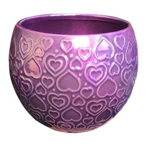 Better-way Purple Flower Pot 6 inch Planters for Indoor Plants Windowsill Planter Decoration Without Drain Hole Orchid Flower Container Gift for Housewarming (Dark Purple) Cover