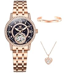 7036:rose gold strap and blue dial