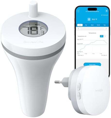 GoveeLife WLAN Poolthermometer mit App,Schwimmendes Wasserthermometer Funk | Digitale Pool Thermometer mit Wasserdichtigkeit nach IPX7, Benachrichtigungsalarm für Badewanne, Aquari