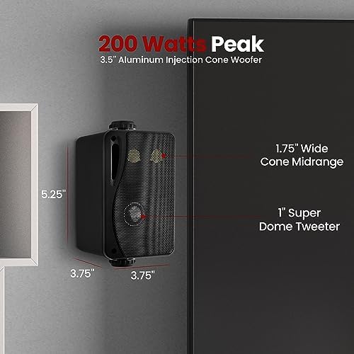 Pyle wodoszczelny głośnik 3,5 cala 200 W 3-drożny odporny na warunki atmosferyczne mini box