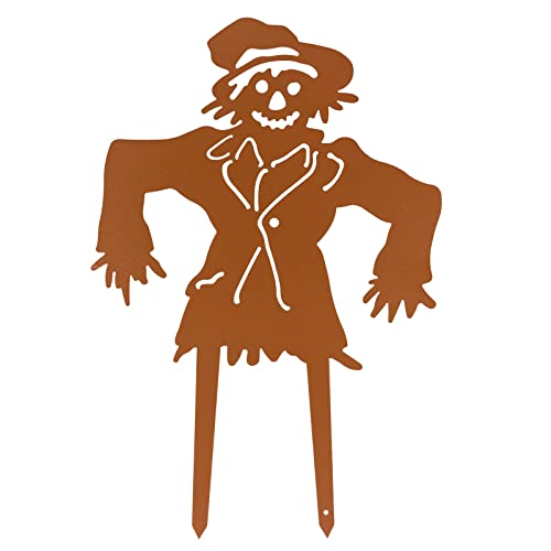 Cinpiuk Scarecrow Garden Stake, Metal Yard Sign Fall Halloween Thanksgiving Outdoor Decoration Scarecrow Sculpture For Lawn Patio Decor #TOP6