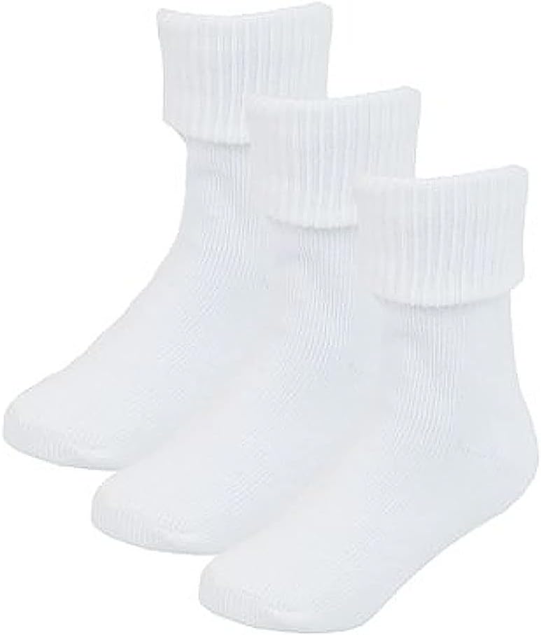 Sock Snob 6 Pair Baby Cotton Plain Funny Turn Over Top Socks for Boy and Girl