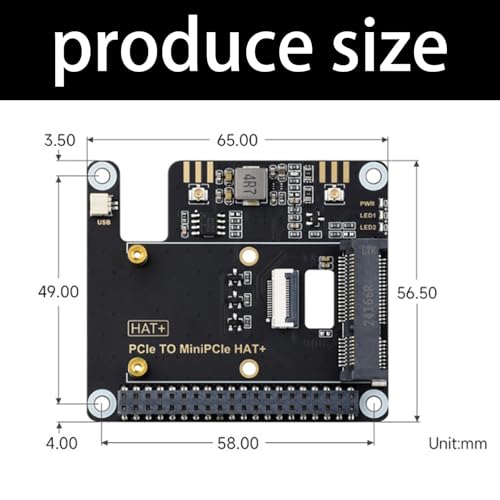 Adaptador PCIE a pequeño PCIe HAT+ Tarjeta de red módulo de expansión convertidor USB adaptador tarjeta WiFi para escritorio miniatura 4