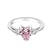 CloseoutWarehouse Cubic Zirconia Pink Heart Promise Ring Sterling Silver Size 5