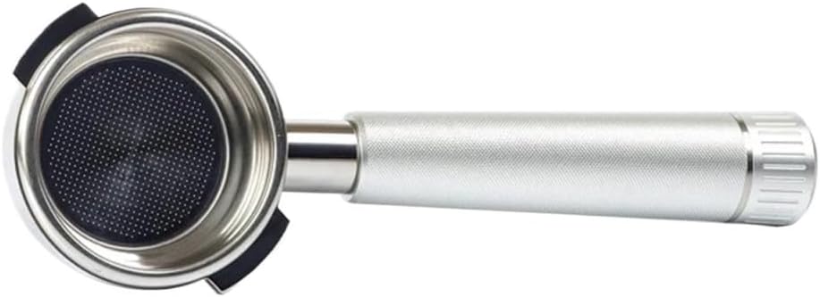 58MM Stainless Steel Bottomless Coffee Portafilter,Compatible For BEZZRA/Astoria/KLUB/GINO Espresso Extract Coffee Handle Filter Tool(58mm-BEZZRA-silver)