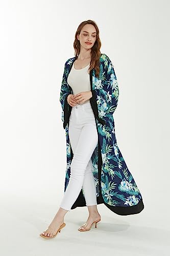 Image of Family Matching Hawaiian Clothes, Orchid Breeze Navy | Lightweight 100% rayon • Family matching outfits • Beach vacations • Luaus • Cruises • Family photos