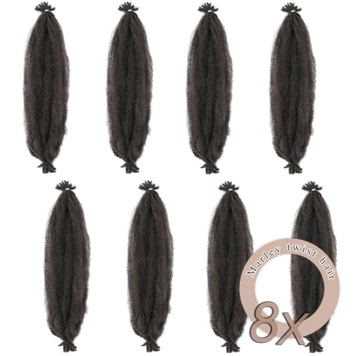 8 Packs Marley Twist Hair 14 Inch Pre-Separated Springy Afro Twist Hair Extension Afro Kinky Hair for Braiding Marley Kinky Braiding for Black Women (#4 - Image 4