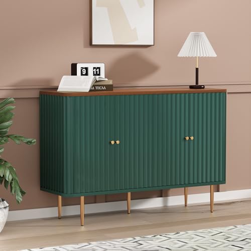 HOLTICO Sideboards, Buffet Cabinet with 4 Doors and Removable Shelves, Modern Accent Cabinet Sideboard Storage Cupboard for Living Room, Kitchen, Green - Image 3