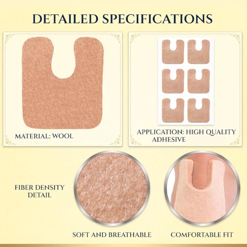 Image of 36 PCS U Shaped Felt Callus Cushions, Thick Oval Shape Adhesive Foot Pads Pain Relief Keep Protecting Calluses from Rubbing on Shoes Corn Pads Sticky for Feet