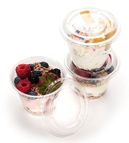 Image of Golden Apple Cup series, 9oz Clear Plastic cups with Flat lids no hole 50sets
