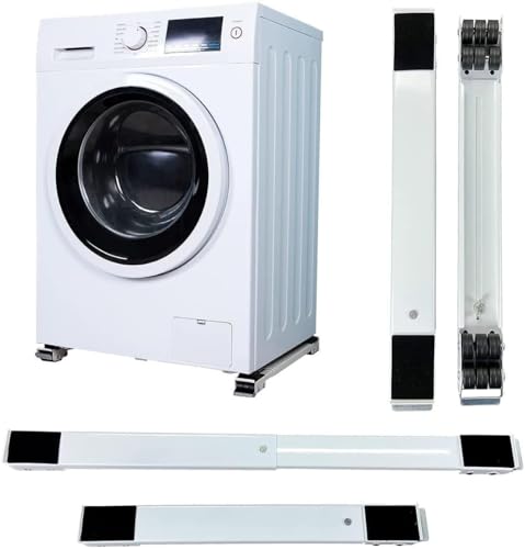 Image of Furniture Washing Machine Dolly, Extendable Appliance Rollers Refrigerator Heavy Duty, Washing Machine Stand Wheels Fridge Appliance Dolly Movers Mobile Washer and Dryer Moving Base