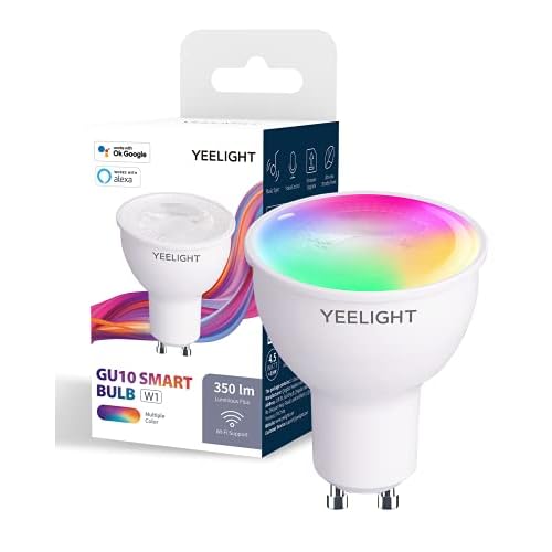 GU10 Smart Lampe RGBW, YEELIGHT Samrt LED Lampe, Wifi LED Glühbirne, GU10 Led Dimmbar, Smarthome Glühbirne, App Steuerbar, Kompatibel mit Alexa, Google Home, Razer Chroma