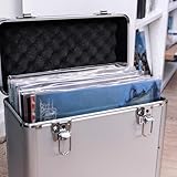 MAGNA RETAIL Vinyl LP Storage Box | 12" Record Case | Heavy Duty Lockable Aluminium Box | Vinyl Record Storage | Large Capacity Holds Upto 50 | DJ Metal Case (Silver) - Image 8