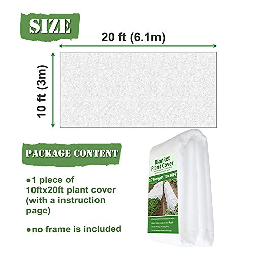 image for Valibe Plant Covers Freeze Protection 10 ft x 20 ft Floating Row Cover