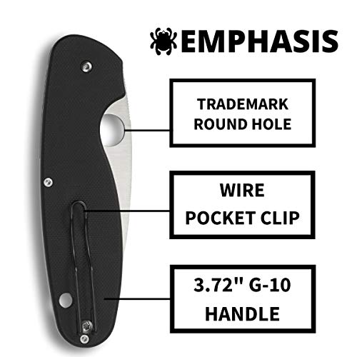 Spyderco Emphasis Value Knife with 3.58" Stainless Steel Blade and Durable Black G-10 Handle - CombinationEdge - C245GPS by Spyderco - Image 4